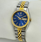 Women's SEIKO Classic Two-Tone Dress Bracelet Quartz Watch, Blue Dial, 7N83-0049