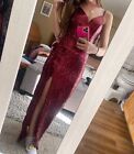 NWT! Bodycon Sequin Burgundy Red Dress Size 7/8 SMALL Party Cocktail