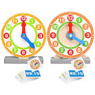 Teaching Clocks For Kids Child Learning Time Toy Clocks Set With 48pcs Cards