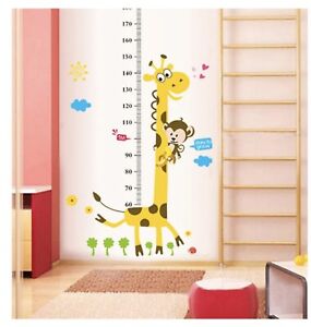 Giraffe Kids Height Measure Wall Stickers PVC Boy Girl Growth Chart 1 - C Dh Kf