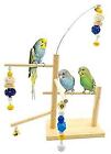 Bird Playground Natural Wood Bird Perchs Platform with Chew Toys, Bird Play