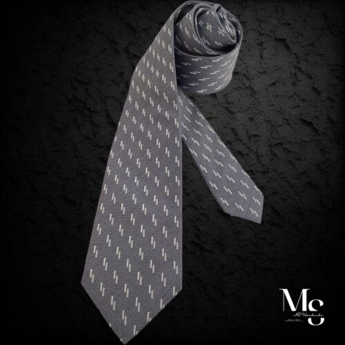 ARMANI COLLEZIONI Gray Geometric Luxury Silk Tie Made In Italy W: 2.9