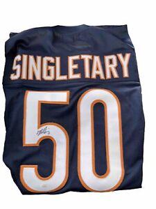 New ListingMike Singletary Autographed Navy Bears Stat Jersey - HOF 98 Inscribed - JSA W...