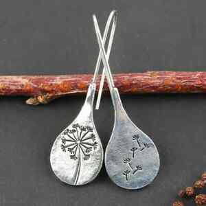 925 Silver Plated Ear Hook Earrings Women Wedding Drop Dangle Leaves Jewelry