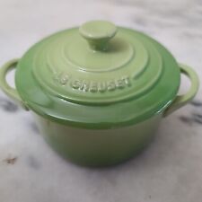 Le Creuset Petite Dutch Oven 8 oz. Mini Cocotte Cerise Stoneware Green