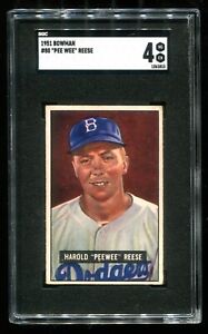 1951 Bowman #80 Pee Wee Reese SGC 4 VG-EX HOF Dodgers~(PL)