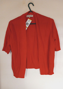 JONES NEW YORK ~ Misses SZ M~ 3/4 Sleeve Orange Open Crop Sweater NEW