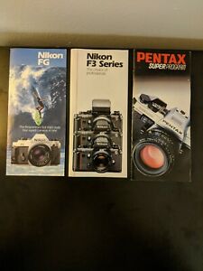 Vintage camera advertising 1985. Nikon F3 Series-Nikon FG-Pentax Super Program.