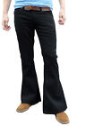 Mens FLARES Black Bell Bottoms hippie vtg indie trousers pants 60s 70s disco NEW