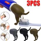 3x Pooping Dog Butt Toothpaste Toppers Toothpaste Squeezer Toothpaste Cover Caps