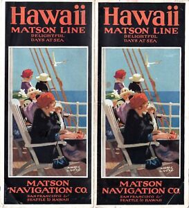 1924 Matson Line Hawaii Brochure w/ 32 Photos of Ship Interiors & Onboard Life