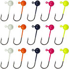 50pcs Painted Round Jig Heads Fishing Hook Crappie Bass Lures Bait 1/64 1/32 oz