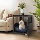 Wooden Dog Crate Kennel Cage Bed Night Stand End Table Wood Furniture Brown New