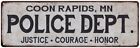 COON RAPIDS, MN POLICE DEPT. Home Decor Metal Sign Gift 106180012576