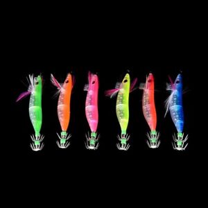 New Listing10cm Random Color Night Fishing Squid Jigs Bass Bait Fish Tackle Luminous Shrimp