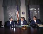 1961 PRESIDENT KENNEDY, SHAH OF IRAN, & ROBERT MACNAMARA PHOTO (176-L)