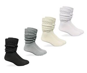 Jefferies Socks Mens Slouch Scrunch Thick Heavy Cotton Knit Crew Socks 3 Pair