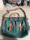 Vtg RALPH LAUREN POLO Green Canvas Duffle/Gym/Overnight / Luggage/carryon W/flaw