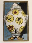 Jolly Halloween HM Rose postcard w large Clown/Black Cat/JOL / Embossed