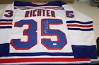 MIKE RICHTER #35 Sewn Stitched Autographed Custom NY RANGERS WHITE JERSEY JSA