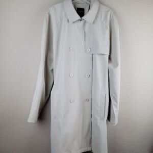 Colebrook & Co. Coat Womens XL  Trench Coat Cream Polyurethane Belted Pockets