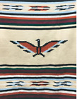 Mexican Blanket Vintage Style Thunderbird Eagle Tan Khaki Brown XL Yoga Saltillo