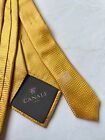 Canali 1934 Yellow Textured Silk Woven Made in Italy 3.75 x 60
