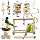 13 Pack Bird Toys Natural Wood Bird Cage Toys Parrot Swing Chewing Toys Budgie