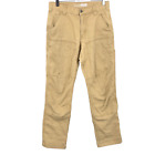 Carhartt Men Size 30 x 31 Pants Brown Khaki Double Knee Rugged Flex Relaxed Fit