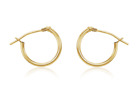 14K Yellow Gold Hoop Earrings Kids Size 9.75 x 1.25mm Round Plain Polished Snap
