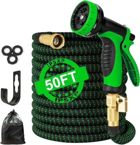 50ft Hose with 8 Function Nozzle, Lightweight Expandable Garden Hose,