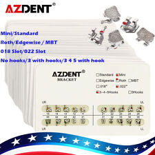 AZDENT 10X Dental Ortho Brackets Mini/Standard MBT/Roth 022/018 Hooks 3 4 5