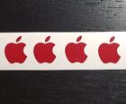 (4) Red Apple Logo Overlay Vinyl Decals - For iPhone Windows Laptops Mugs Cups