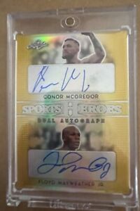 2017 Conor McGregor & Floyd Mayweather 1/1 Leaf AUTO plus The Printing Plate!!!