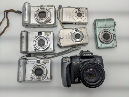 New ListingLot Of 7 Parts As-is Untested Canon PowerShot Digital Cameras