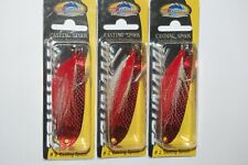 3 lures tsunami casting spoon 2oz jigging hand tied bucktail surf jetty sea red