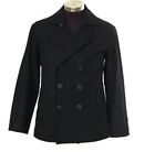 Haggar Men's Winter Outerwear Church Black coat Wool blend Peacoat Jacket XL$195