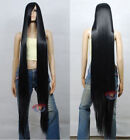 Extra Long Black Cosplay Wig High Temp Cosplay Party Convention Cos Wigs 150CM