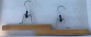 Lot Of 2 Wood Clasp Hangers High Quality
