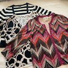 3 Lot ~Ann Taylor, CAbi, Anthro CARDIGAN WOMEN Sz Med/ Large Button Front