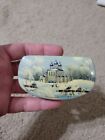 Vintage Small Fedoskino Mother Of Pearl Russian Lacquer Trinket Box