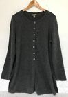 Charter Club Women's size L 2-Ply Cashmere Cardigan Sweater Button Gray Tunic j