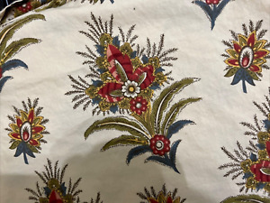 New ListingPottery Barn Floral Duvet Beige Red Twin Size 100% Cotton Duvet NWOT