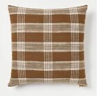 Threshold Studio McGee Woven Plaid Pillow Brown Removable Cover Cozy 20