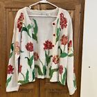 Design Options By Philip and Jane Gordon Sequin Embroidered Floral Sweater L