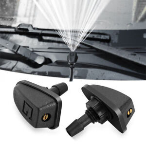 2Pcs Car Windscreen Water Spray Jets Washer Nozzles Adjustable Accessories Black (For: More than one vehicle)