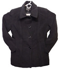London Fog Wool Blend Charcoal Black Pea Coat warm winter jacket  Women’s Medium