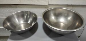 Vollrath Stainless Steel Mixing Bowls 4 QT and 5 QT Vintage 6905 Pre-Owned CL