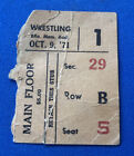BEYOND RARE 1971 NWF Wrestling Ticket Buffalo AUD BOB BRAZIL VON ERICH AUC#1