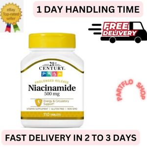 Niacinamide 500 Mg Energy & Circulatory Support Vitamin B3 Source, 110 Tablets